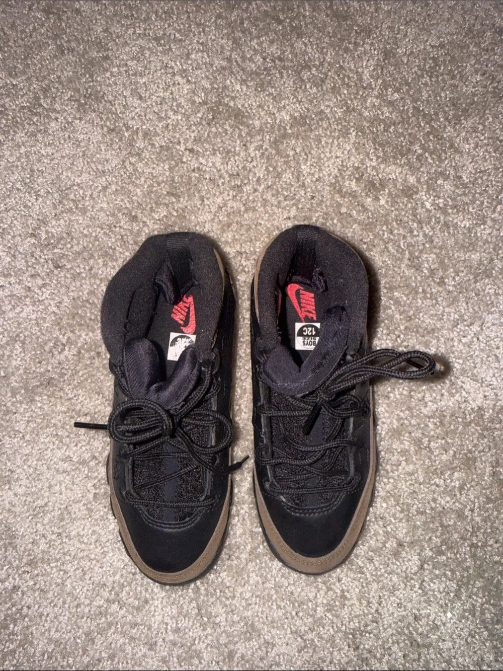 Jordan Kids Black and Brown High-Top Boots